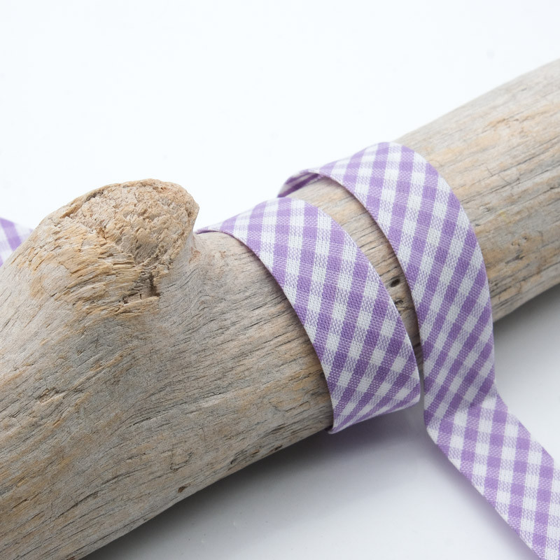 18mm Purple Vichy Biais - Maison Klem